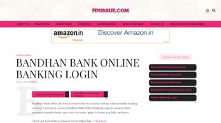 
                            12. BANDHAN BANK ONLINE BANKING LOGIN - Finissue