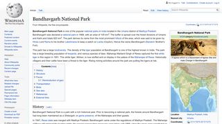 
                            7. Bandhavgarh National Park - Wikipedia