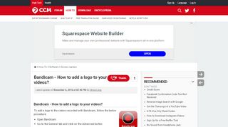 
                            10. Bandicam - How to add a logo to your videos? - Ccm.net