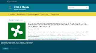 
                            10. BANDO REGIONE PROMOZIONE EDUCATIVA E ... - Comune di Merate