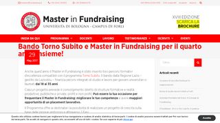 
                            13. Bando Torno Subito e Master in Fundraising per il quarto anno ...