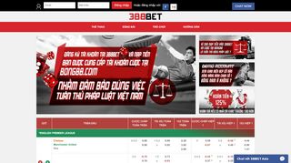 
                            9. Bảng tỷ lệ kèo cá cược bóng đá trực tuyến hôm nay - 388Bet