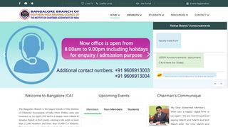 
                            13. Bangalore Branch of SIRC of ICAI: Home