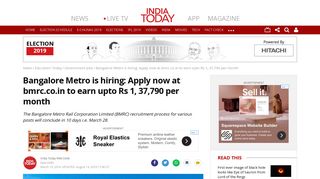 
                            8. Bangalore Metro is hiring: Apply now at bmrc.co.in to earn upto Rs 1 ...