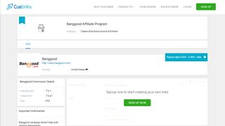 
                            7. Banggood Affiliate Program with Highest Payout Upto 5.4% - Cuelinks