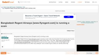 
                            8. Bangladesh Regent Airways [www.flyregent.com] is running a scam ...