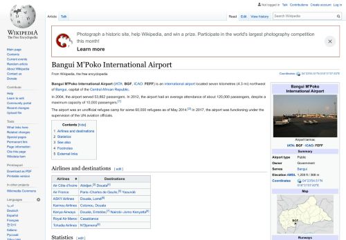 
                            13. Bangui M'Poko International Airport - Wikipedia