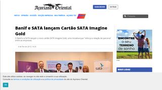 Banif e SATA lançam Cartão SATA Imagine Gold - Açoriano Oriental