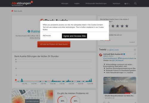 
                            10. Bank Austria aktuelle Störungen und Probleme | Allestörungen