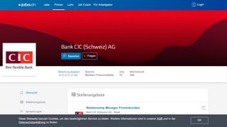 
                            12. Bank CIC (Schweiz) AG - 12 Stellenangebote auf jobs.ch