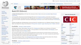 
                            10. Bank CIC (Schweiz) – Wikipedia