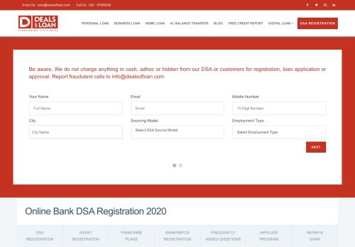 
                            3. Bank DSA Registration – DealsOfLoan