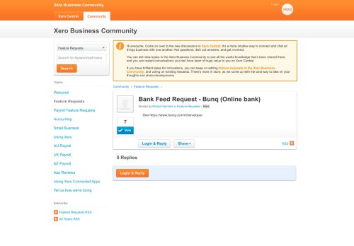 
                            13. Bank Feed Request - Bunq (Online bank) - Xero Community