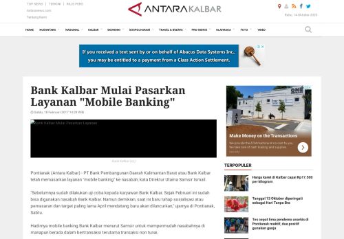 
                            13. Bank Kalbar Mulai Pasarkan Layanan 