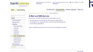 
                            7. Bank Leerau: E-Mail und SMS-Service