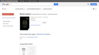 
                            10. Bank-Lexikon: Handwörterbuch für d. Bank- u. Sparkassenwesen - Google Books-Ergebnisseite