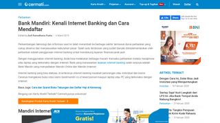 
                            10. Bank Mandiri: Kenali Internet Banking dan Cara Mendaftar - Cermati