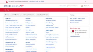 Bank of America | Site Map