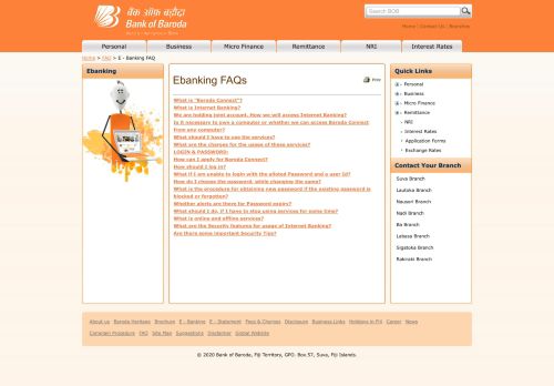 
                            5. Bank of Baroda - E - Banking FAQ