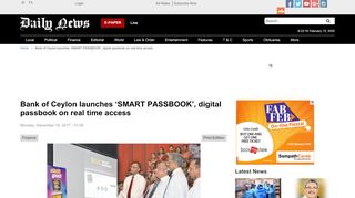 
                            11. Bank of Ceylon launches 'SMART PASSBOOK', digital passbook on ...