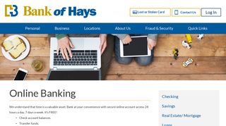 
                            7. Bank of Hays - Personal - Online Banking