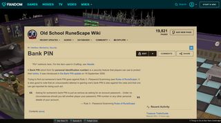 
                            6. Bank PIN | Old School RuneScape Wiki | FANDOM powered by Wikia