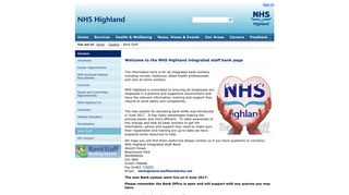 
                            11. Bank Staff - NHS Highland - NHS Scotland