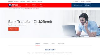 
                            2. Bank Transfer - Click2Remit - Kotak Mahindra Bank