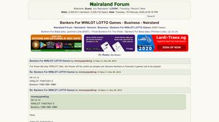 
                            11. Bankers For WINLOT LOTTO Games - Business - Nigeria - Nairaland Forum