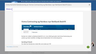 
                            9. Bankfiler Nordea Nettbank Bedrift - Visma Community