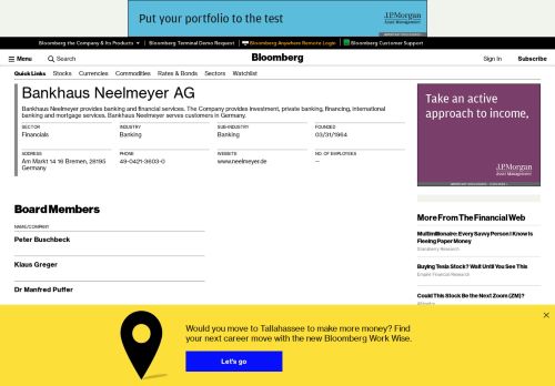 
                            9. Bankhaus Neelmeyer AG: Private Company Information - Bloomberg