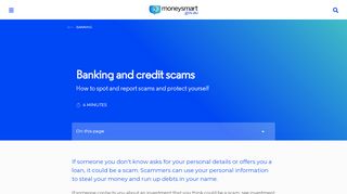 
                            12. Banking and credit scams | ASIC's MoneySmart