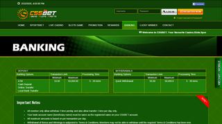 
                            3. Banking - CSSBET - Online Casino Malaysia