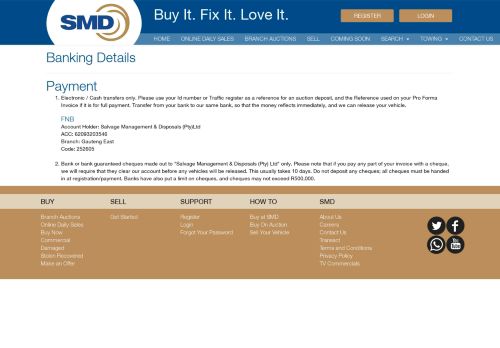 
                            10. Banking Details - Buy It. Fix It. Love It. - SMD