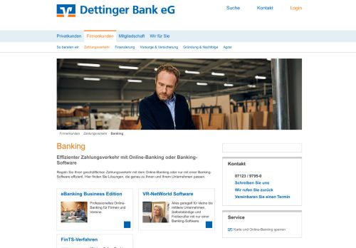 
                            8. Banking Geschäftskunden - Dettinger Bank eG