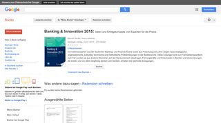 
                            12. Banking & Innovation 2015: Ideen und Erfolgskonzepte von Experten ...