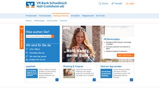 
                            3. Banking & Service - VR Bank Schwäbisch Hall-Crailsheim eG