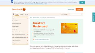 
                            9. Bankkort Mastercard - betala och ta ut pengar överallt | Swedbank