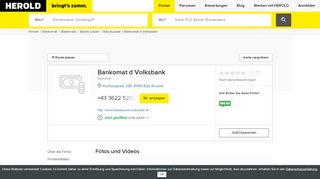 
                            10. Bankomat d Volksbank in 8990 Bad Aussee | HEROLD.at