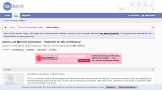 
                            12. BankX und Berliner Sparkasse - Probleme bei der Anmeldung ...