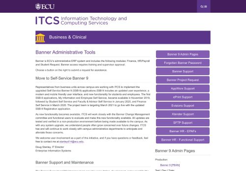 
                            7. Banner Administrative Tools | Login - East Carolina University