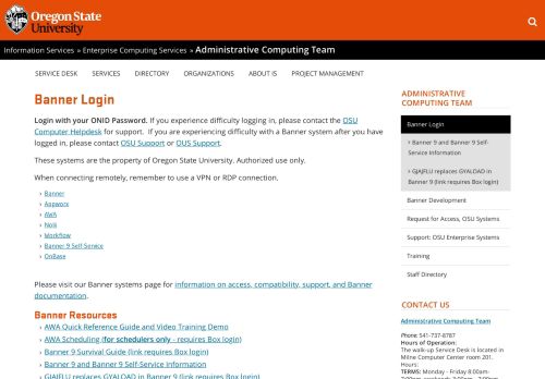 
                            11. Banner Login | Administrative Computing Team | Information Services ...