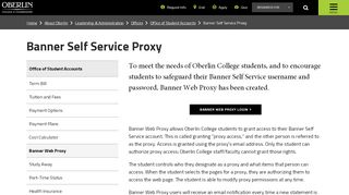 
                            4. Banner Self Service Proxy | Oberlin College and Conservatory