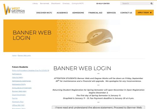 
                            11. Banner Web Self-Service :: West Georgia Technical College