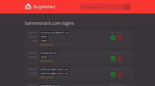 
                            9. bannersnack.com passwords - BugMeNot