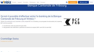 
                            10. Banque Cantonale de Fribourg (BCF) - E-banking avec Winbiz