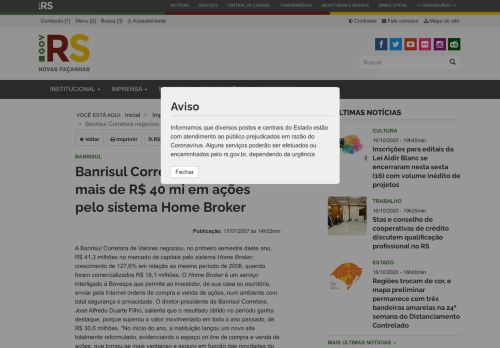 
                            11. Banrisul Corretora negociou mais de R$ 40 mi em ações pelo sistema ...