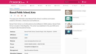 
                            9. Bansal Public School, CBSE Syllabus, Kota, Rajasthan - Prokerala.com