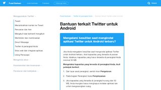 
                            3. Bantuan terkait Twitter untuk Android - Twitter Help Center