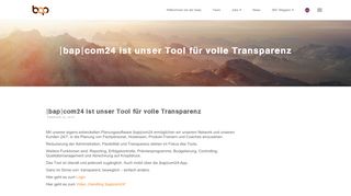 
                            2. |bap|com24 ist unser Tool für volle Transparenz | |be a part| gmbh